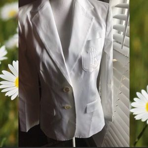 🥼Ralph Lauren womans white monogrammed blazer